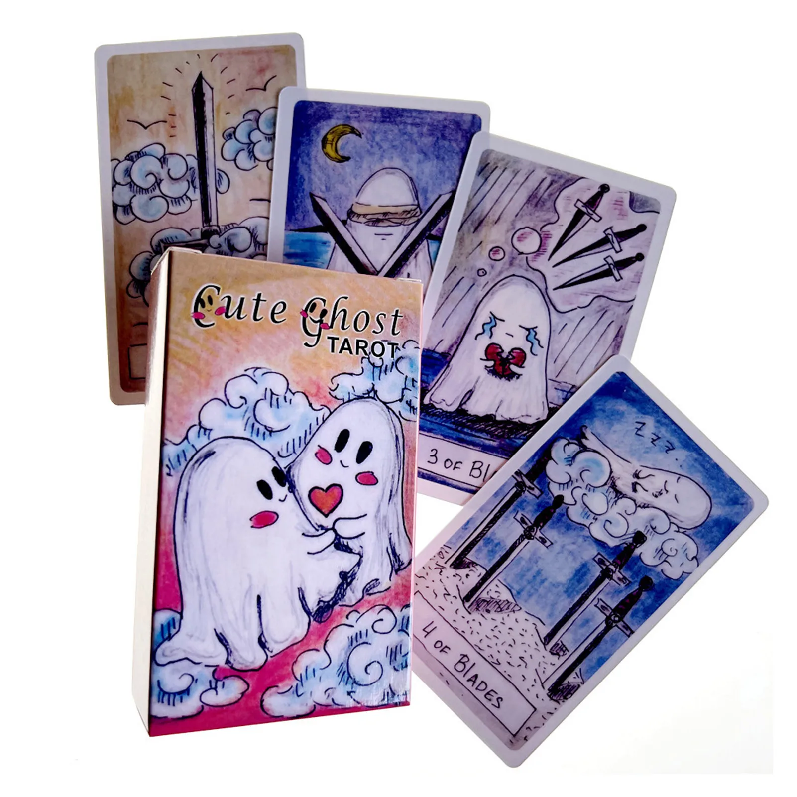 

Cute Ghost Tarot Deck Toy Set Tarot Deck Oracle Card Divination Family Playing Birthday Gift Party Entertainment Board Game