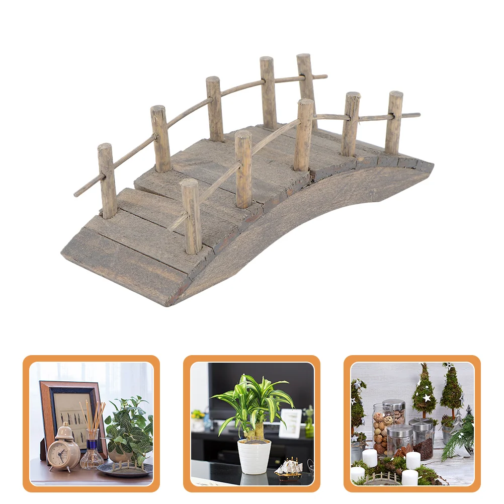 

Bridge Garden Mini Wooden Accessories Miniature Arch Micro Decoration Ornament Housebonsai Figurine Figurines Aquarium