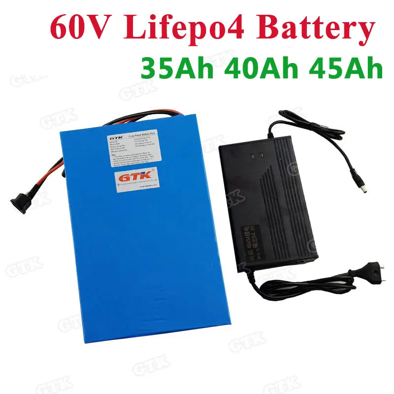 

Lifepo4 60V 35ah battery pack with BMS for 2000w 3600w motor power electric fishing boat solar system+5A Charger