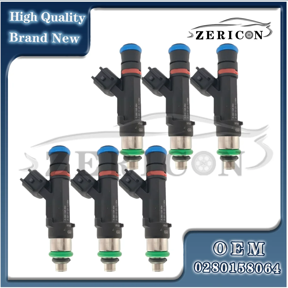 

6PCS Brand New 0280158064 Fuel Injector Nozzle for Ford Lincoln MERCURY 4.6l 6.8l v8 Flow Matched Car Engine