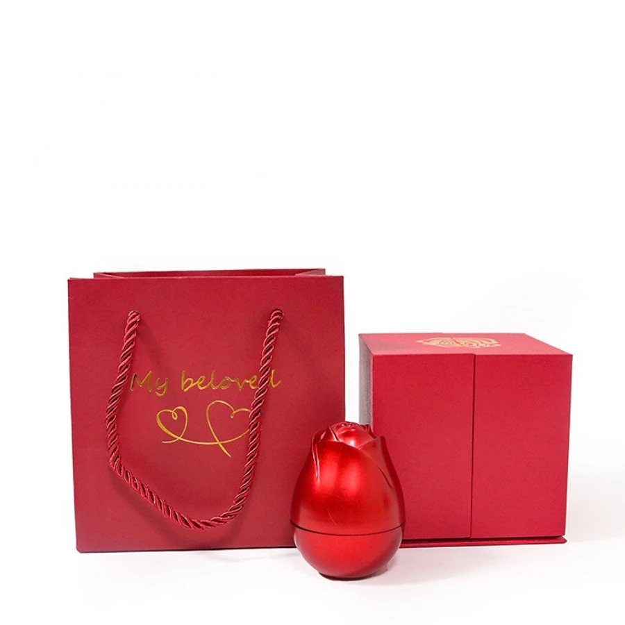 Jewelry Display box Simple Necklace Pendant storage boxes Red Metal Rose Couple jewelry organizer packaging box for Mother's Day