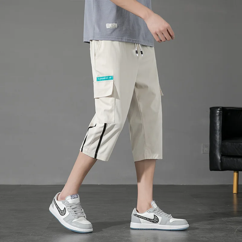 

Casual Shorts Men 2023 Summer Hip Hop Mens Drawsting Calf-Length Pants Sweatpants Jogger Sport Trousers Streetwear Quick Drying