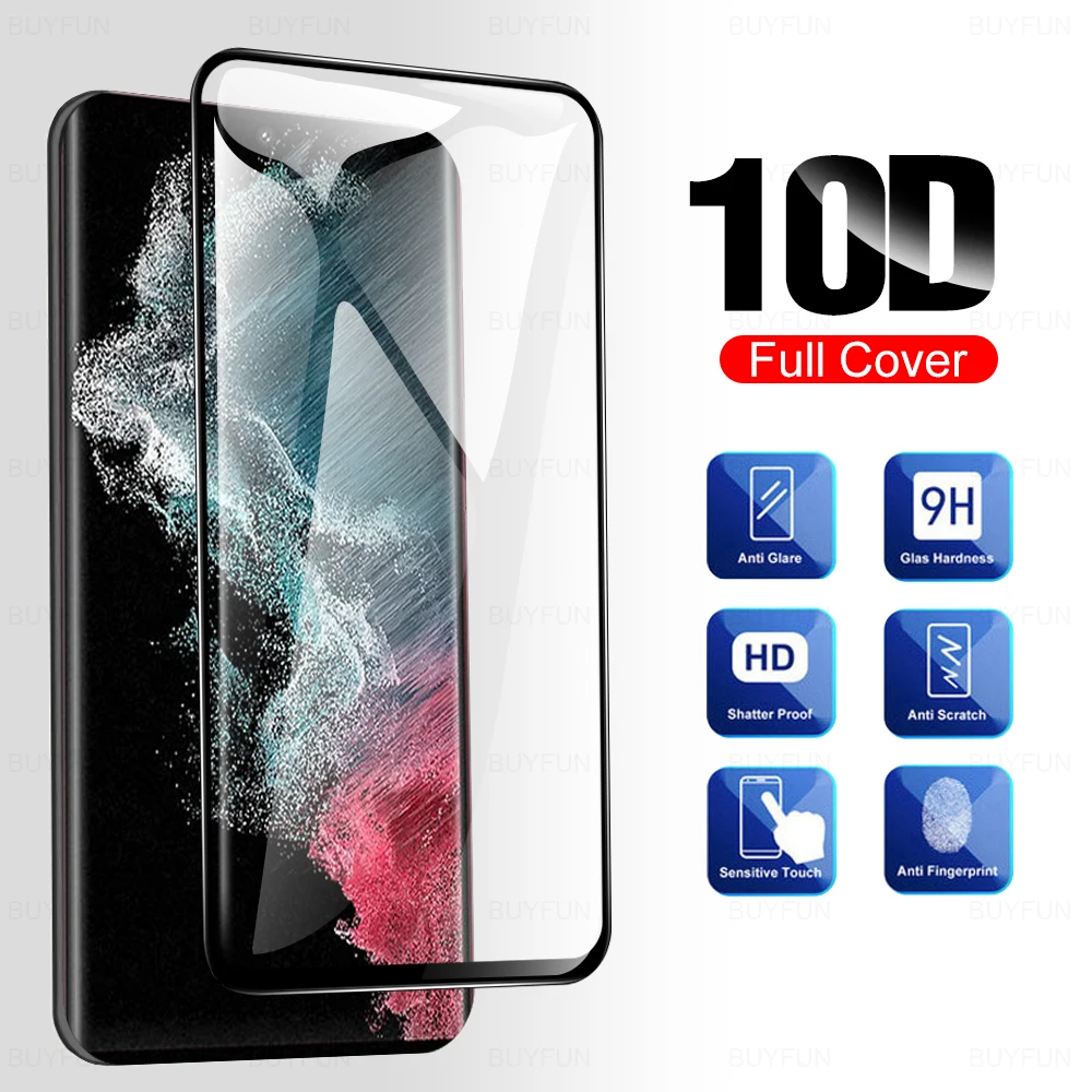 10D для Samsung Galaxy S22 Ultra 5G стеклянная защита экрана телефона Plus S 22 Шелковый экран