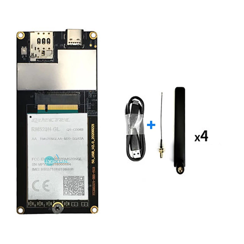 

Quectel RM520N-GL 5G sub-6GHz M.2 module with Type-C 3.0 to USB adapter board 5G antenna SMA Female to IPEX4 MHF4 Pigtail