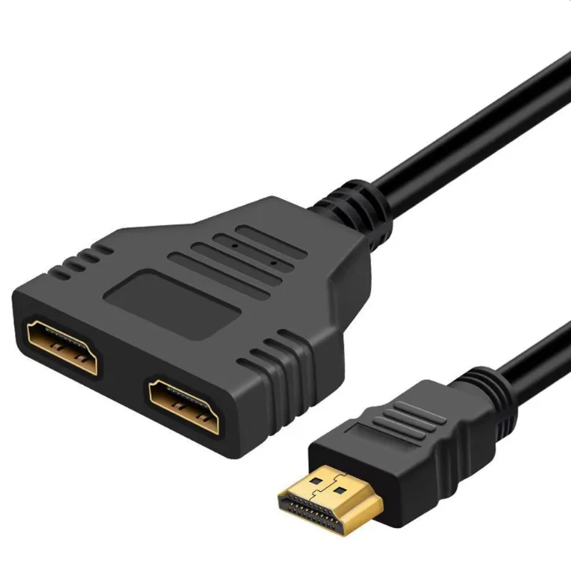 Сплиттер совместимый с HDTV, 1 вход штекер на 2 выход, гнездовой порт, адаптер, конвертер 1080P для игр, видео, мультимедийных устройств