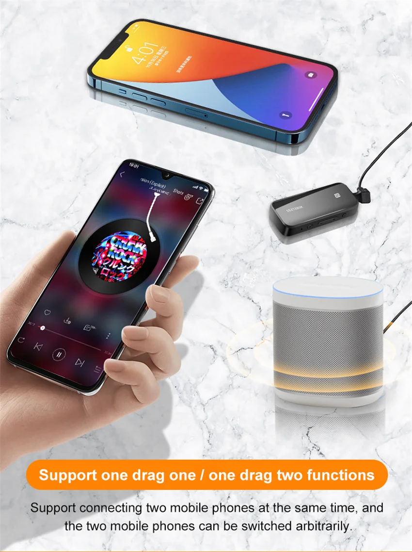 Bluetooth 5 0 Aux адаптер беспроводной ключ NFC TF карта разъем 3 мм Громкая связь для ТВ ПК