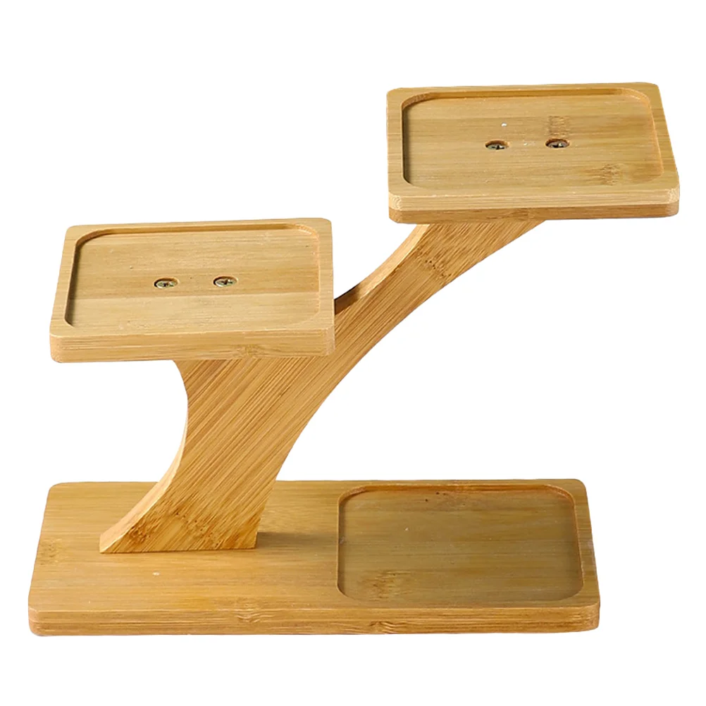 

Succulent Three-layer Bracket Pot Trays Plants Tiered Ladder Candlestick Saucers Stand Holder Bamboo Table Flowerpot Rack