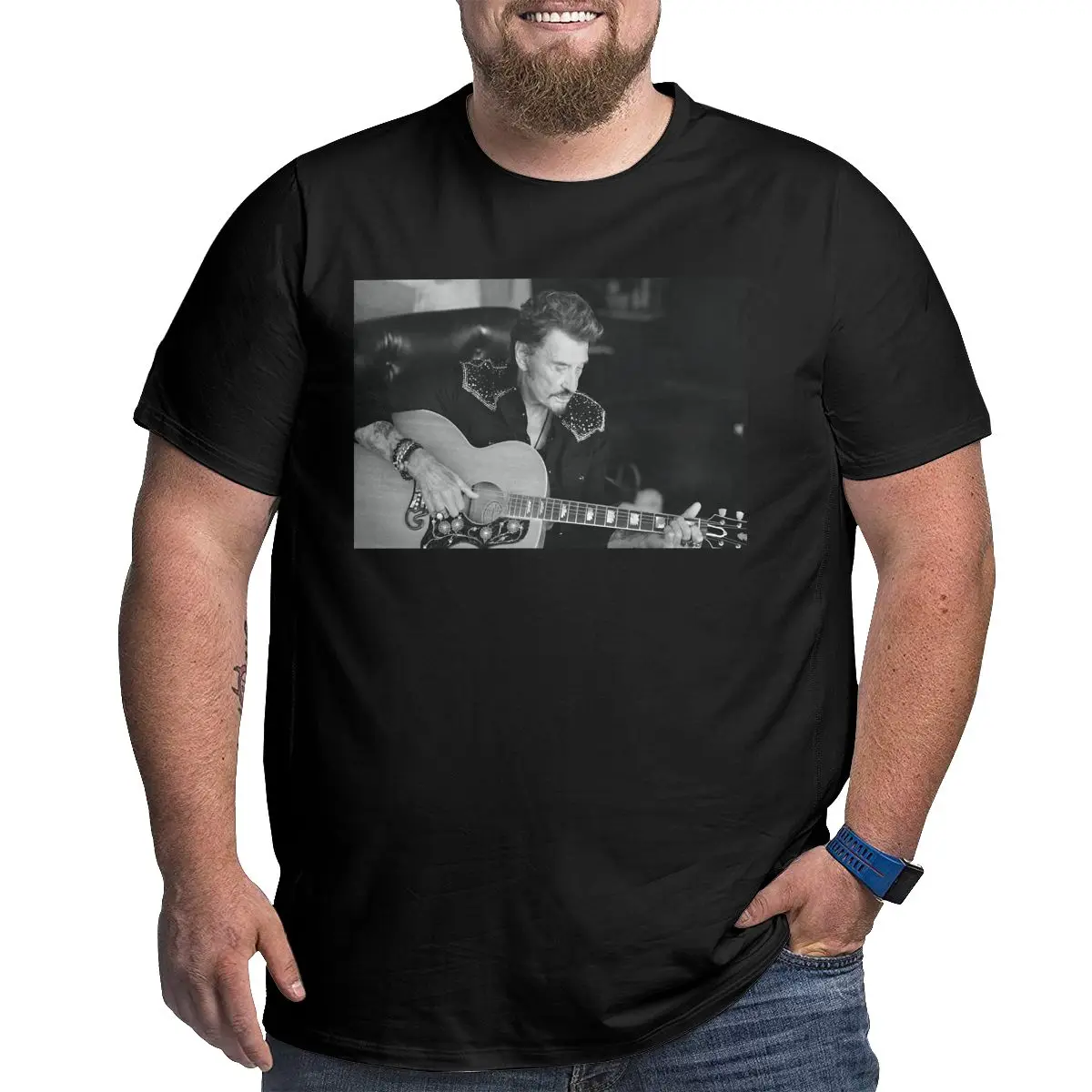 

Masque Johnny And Hallyday Mask B Big Size Unique Plus Size T-shirt Funny Vintage Loose Large Tees Tops