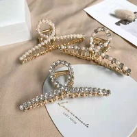 korean style fashion women girls pearl hair claws hairclips headwear rhinestone styling accessories ornament