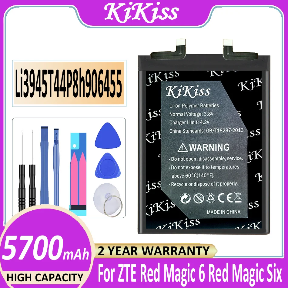 Оригинальный мощный аккумулятор KiKiss Li3945T44P8h906455 5700 мАч для ZTE 906455 Nubia Red Magic 6 Magic6 Red Magic Six мобильный телефон