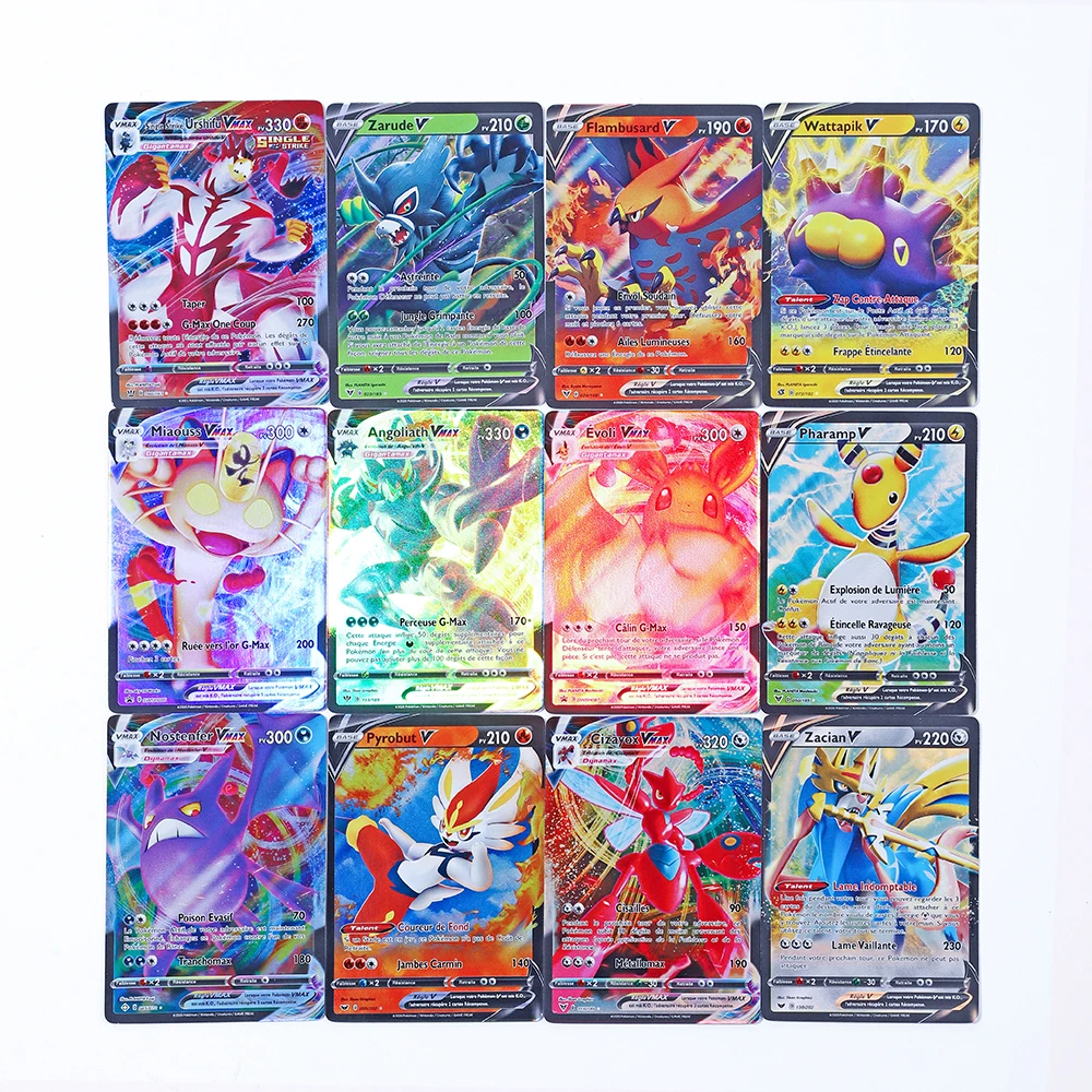 20 шт. французские карты покемона GX Vmax MEGA Charizard Pikachu Carte игра Покемон Боевая карта