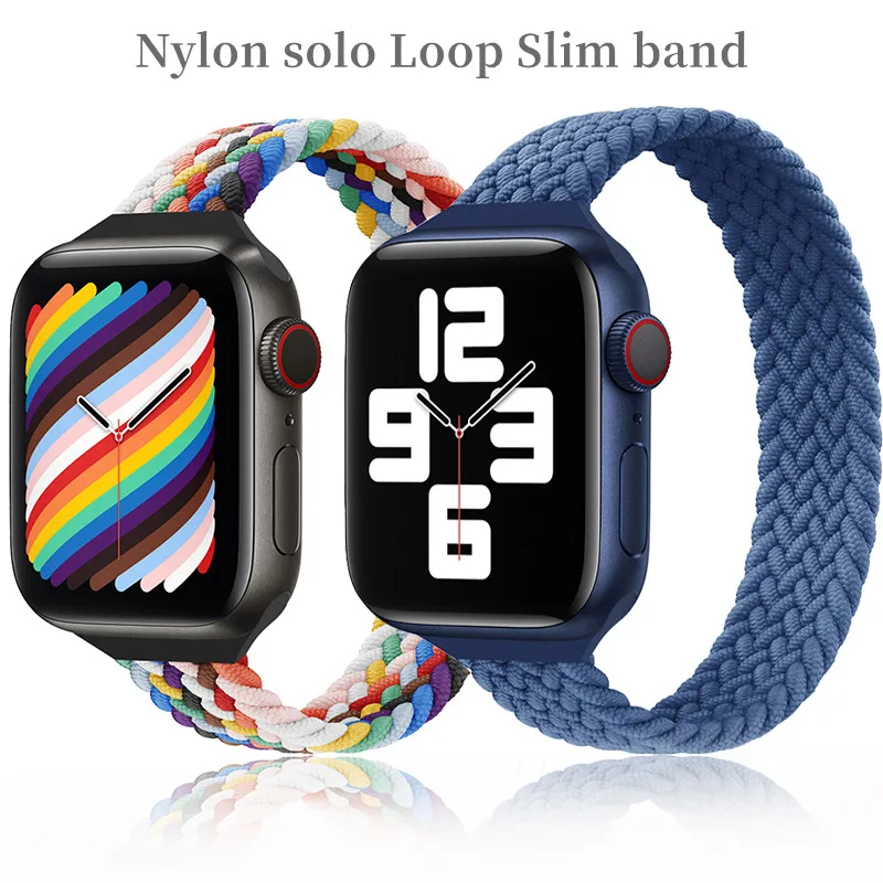 

Ремешок тканевый нейлоновый для Apple Watch 7 band, эластичный браслет для iWatch series 7 6 4 5 SE 45 мм 41 мм 44 мм 40 мм 38 мм 42 мм