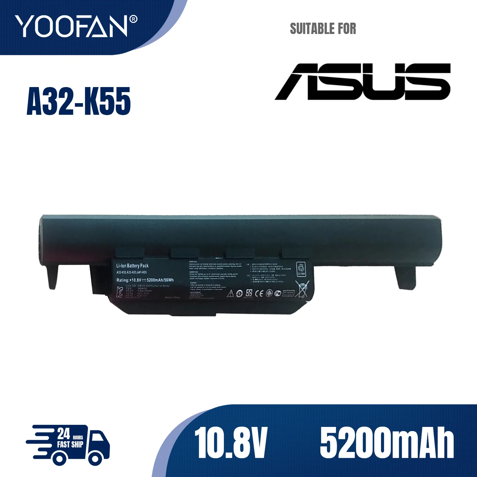 YOOFAN A32-K55 аккумулятор для ordenador портативный аксессуары Asus X75A X75V X75VD X45VD X45V X45U X45C X45A