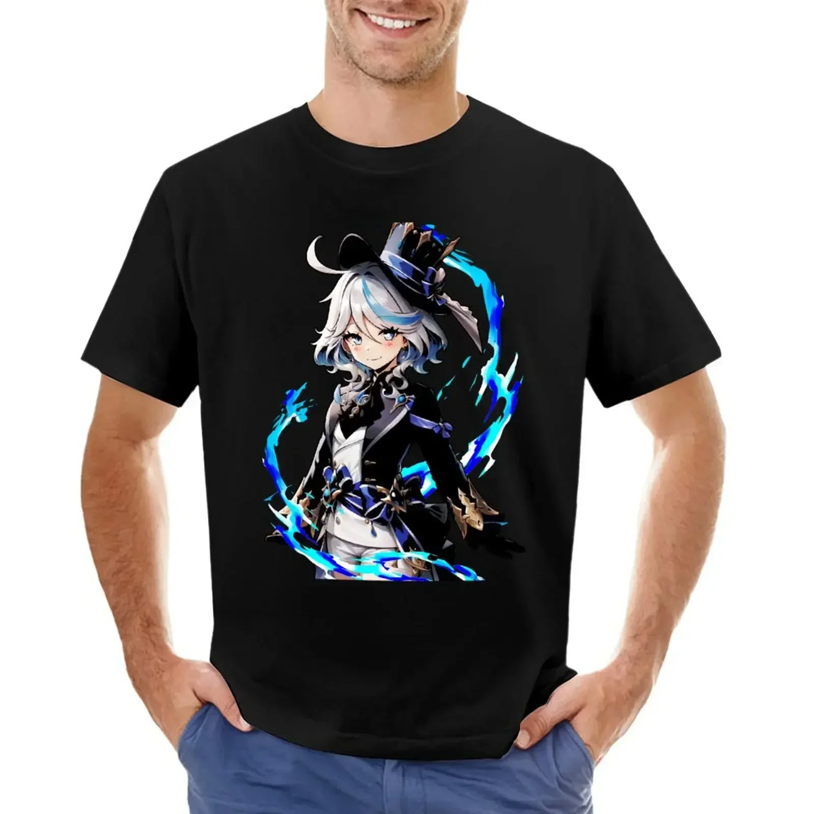 Furina Genshin ударный постер Canvan печать Художественная футболка