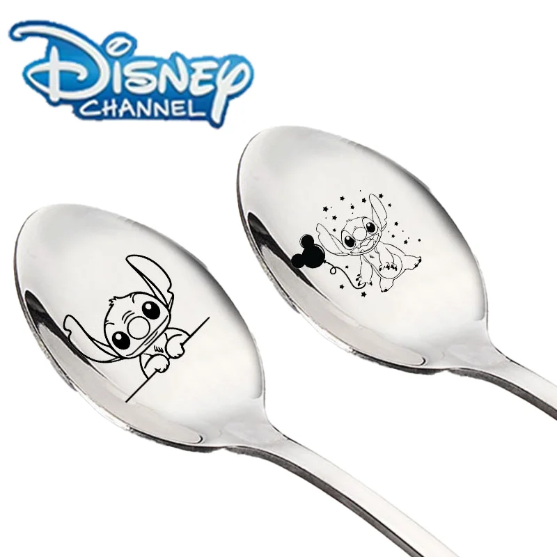 Новая ложка Lilo &amp Stitch Disney детская милая посуда ложки мультяшные аниме