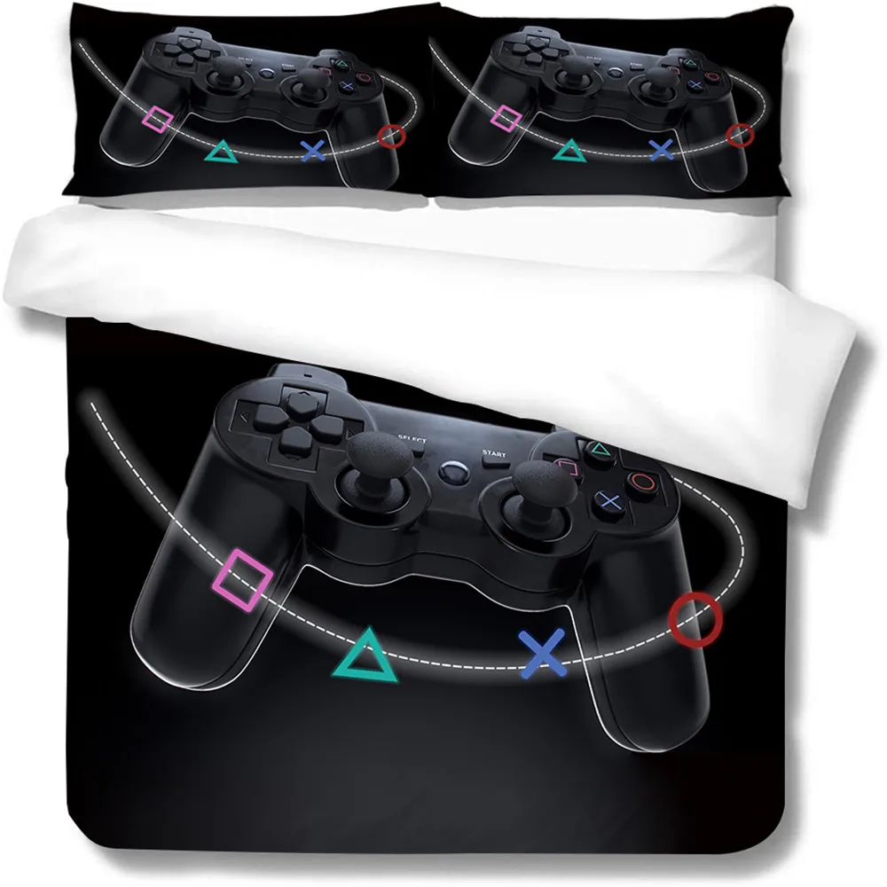 Комплект постельного белья с 3D-принтом в виде ручки пододеяльник на черном фоне
