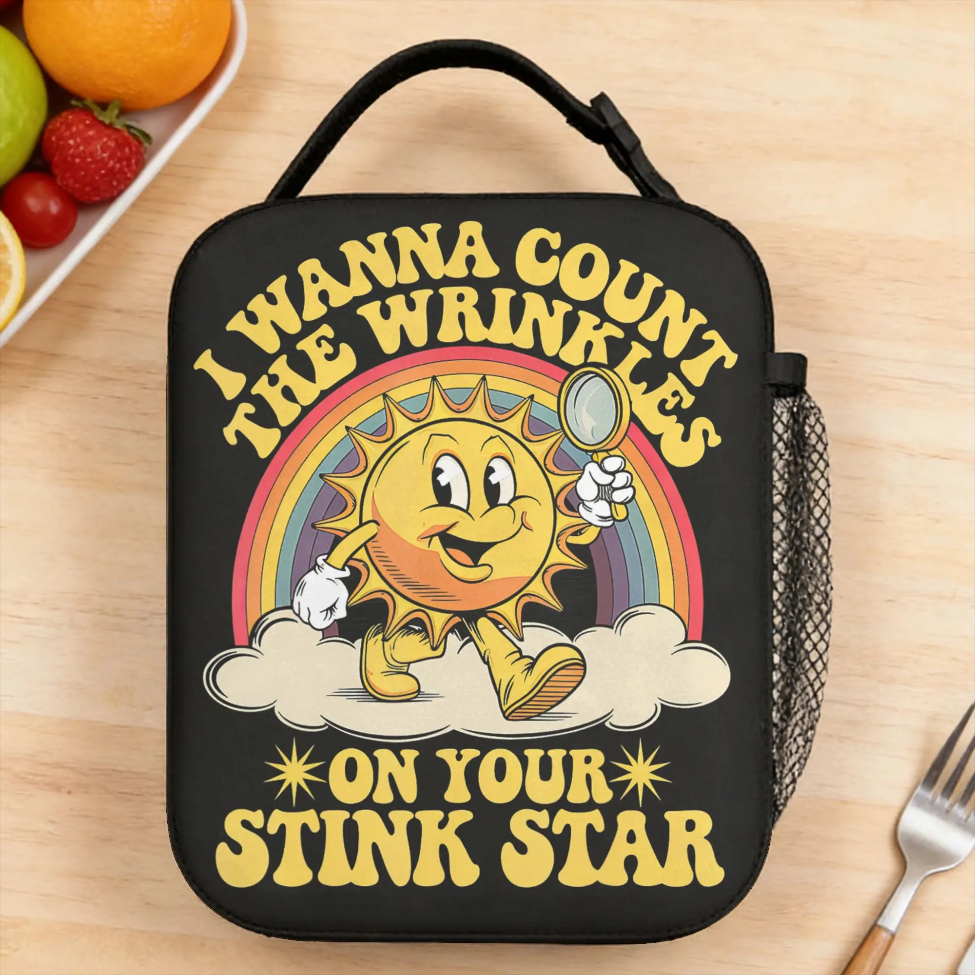 Фото Я хочу посчитать складки и морщинки на вашей сумке для обеда Stink Star, детской сумке для обеда с графическим рисунком, дорожной сумке для обеда, повседневной портативной сумке-холодильнике из оксфордской ткани №1