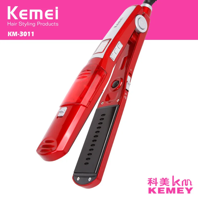 

Kemei KM-3011 Steam Iron Hair Straighteners Professional Hairstyling Portable Ceramic Hair Straightener Irons Styling Tools
