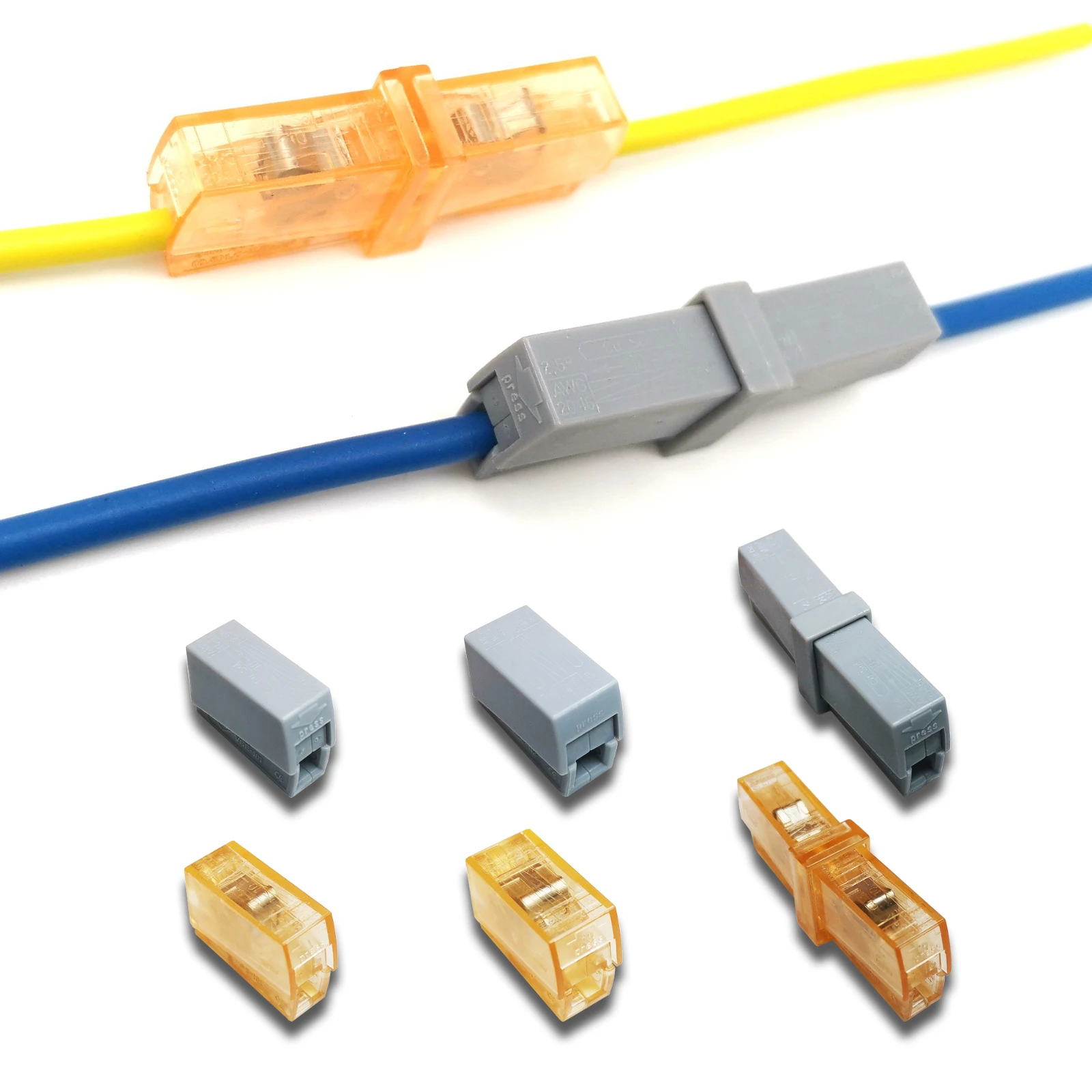 

Mini Fast Wire Cable Connectors Universal Compact Conductor Spring Splicing Wiring Connector Push-in Terminal Block 101A