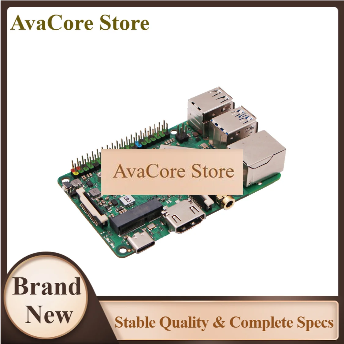 Фото AvaCoreRadxa Rock 3a RK3568 4-ядерный процессор SBC, GPU, NPU, с поддержкой вывода 4K, одноплатный компьютер №1