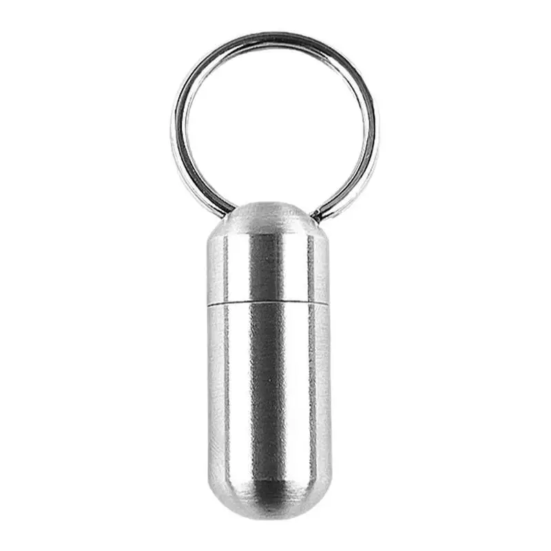 

Pill Box Keychain Portable Thickened Single Pill Keychain Container Multifunctional Pocket Personal Pill Organizers Pill Bottle