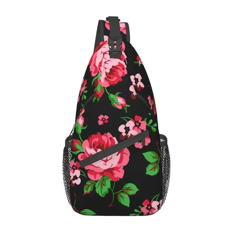 Нагрудная Сумка-слинг с цветочным рисунком красных роз индивидуальный рюкзак