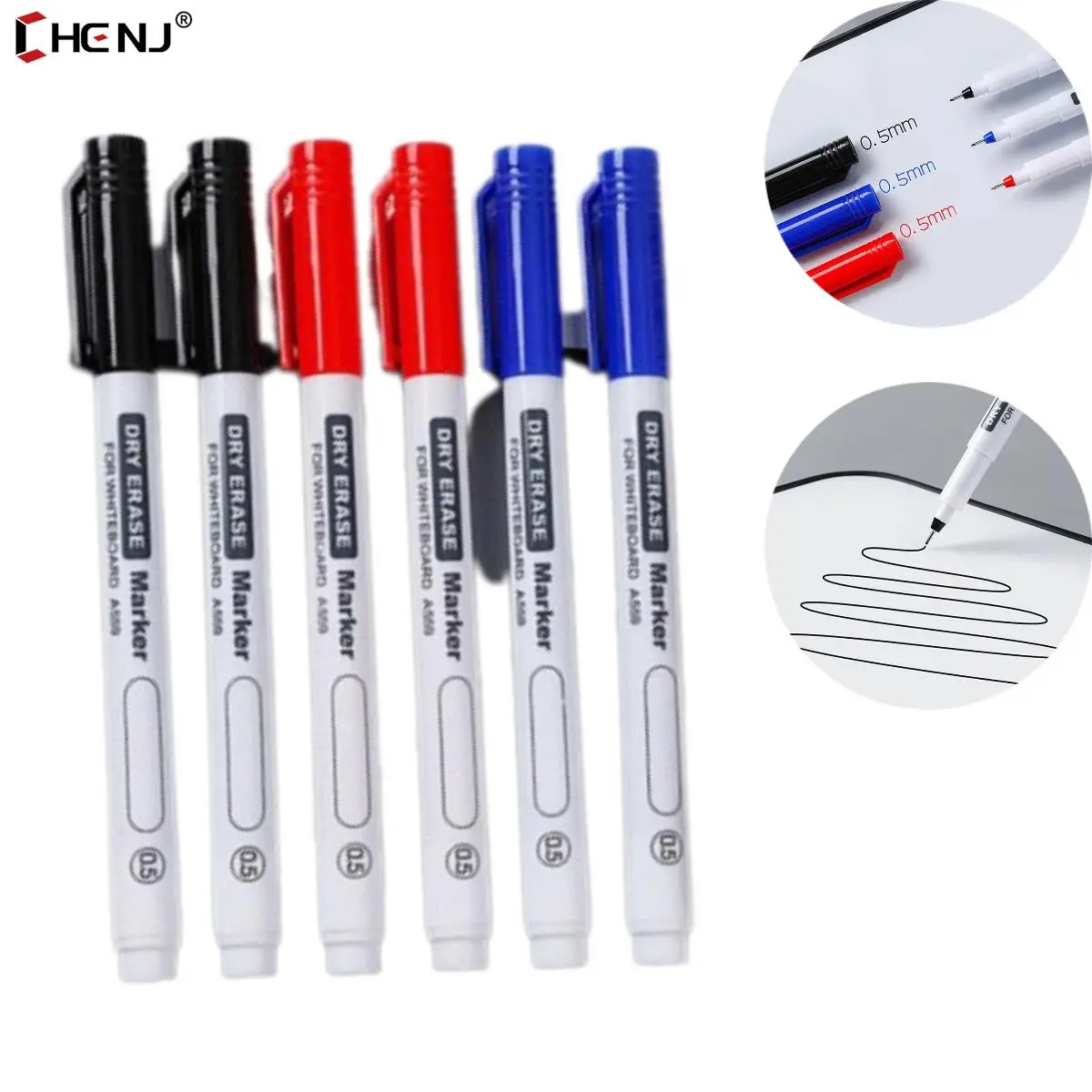 

1pc 0.5MM Dry Erase Markers Whiteboard Markers with Erase Fine Point Dry Erase Markers Perfect for Writing School Office