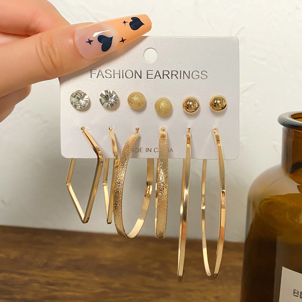 Женские серьги-клипсы с жемчугом 6 пар