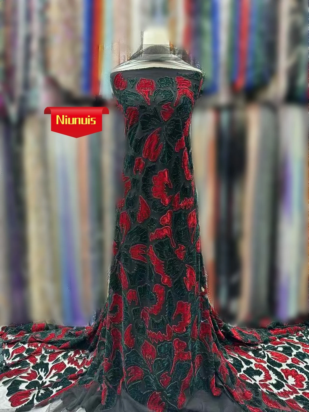 Нежная элегантная австрийская бархатная ткань высшего качества с вышивкой и