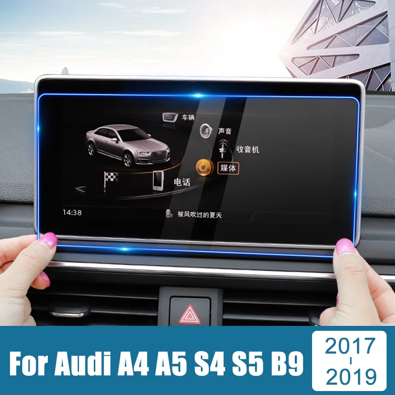 

For Audi A4 B9 A5 S4 S5 Q5 2017 2018 2019 Tempered Glass Car Navigation Screen Protector Touch Display Screen Film Accessories