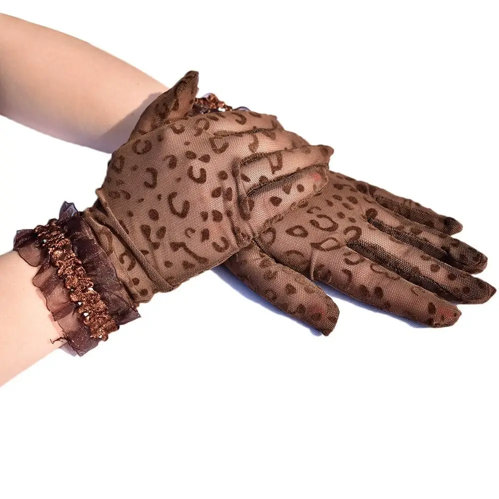 

Ladies Summer Sunscreen Gloves Women Spring Lace Stretch Touch Screen Mittens Anti UV Slip Resistant Driving Gloves
