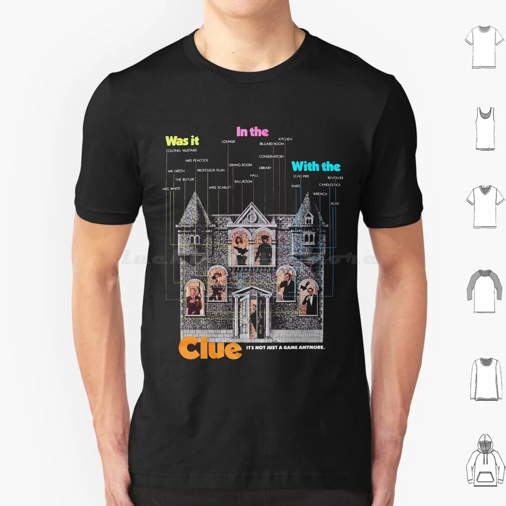 Футболка Clue (1985) Хлопок для мужчин и женщин DIY Print 1985 Cluedo Jonathan Lynn Wadsworth The Movie On Stage