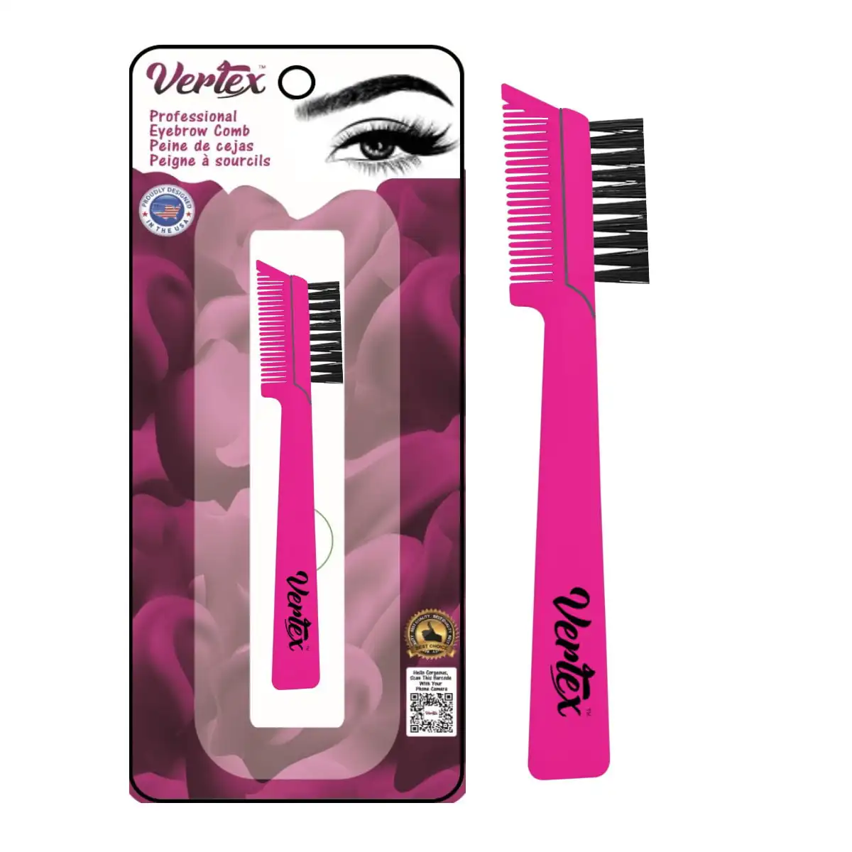 

Eyebrow brush duo spoolie pencil comb brow hair apply brow pomade gel tint thin firm bristles angled for eye contour to shape de