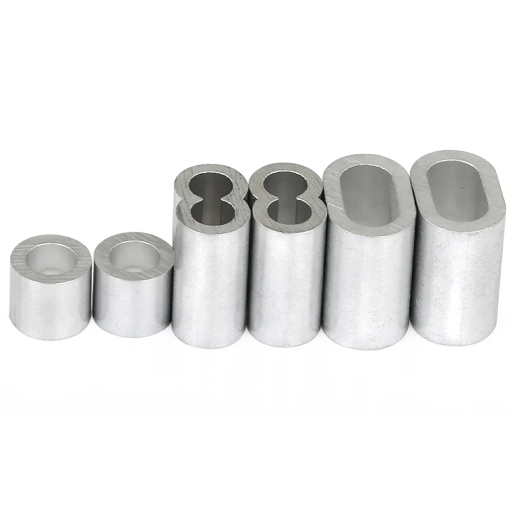 

Wire rope round single hole aluminum sleeve aluminum chuck oval hole clip aluminum buckle quick chuck