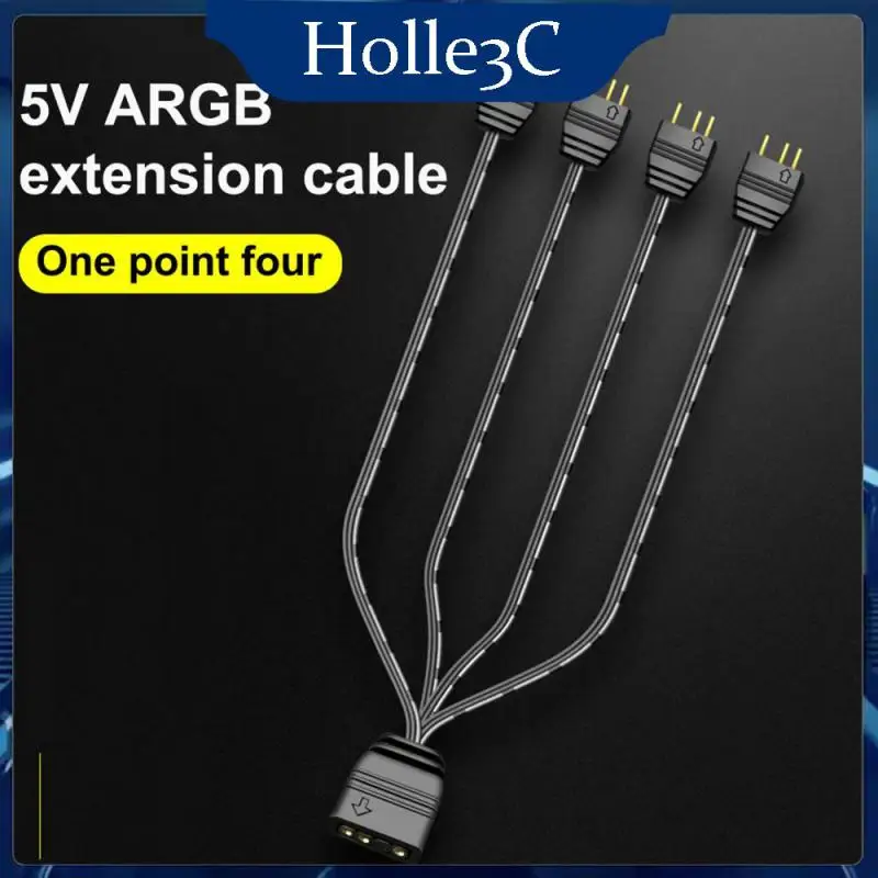 

5v Synchronization Hub 3pin 1 In 2 / 1 In 4 Extension Cord Widely Compatible 5vargb Extension Line Pc Hardware Cables Adapters