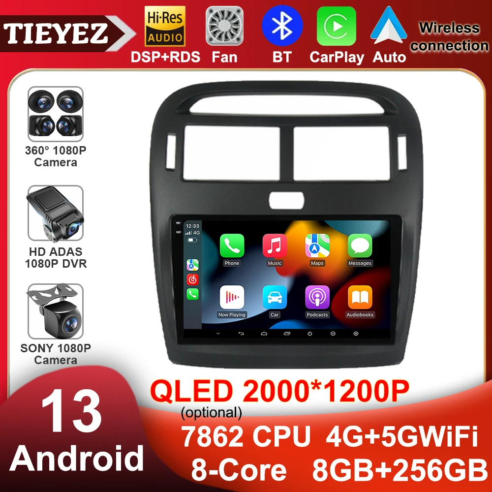 

9Inch QLED For Dodge Journey Fiat Freemont Leap 2011-2020 2din Android 13 4G WIFI CarPlay Auto Car Video Audio GPS Navigation