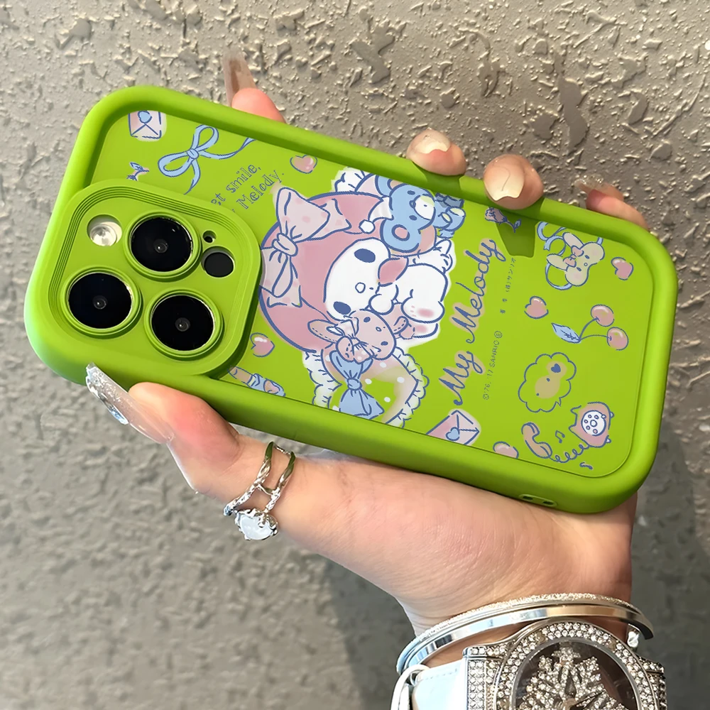 Pink My Melody Phone Case for Apple iPhone 16 15 14 Plus 13 12 11 iPhone16 Pro Max X Xs XR 8 7 SE Soft Shell TPU Cover