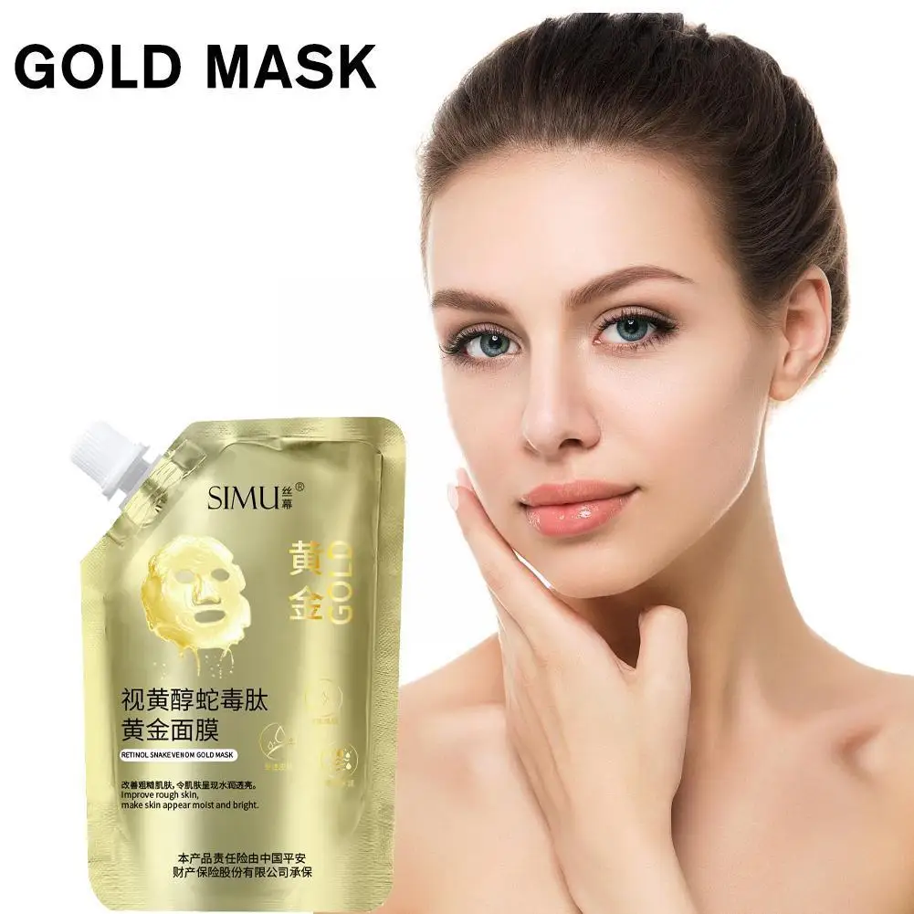 

Retinol Snake Peptide Gold Mask 100g Desalination Anti-Wrinkle Tearable Wrinkle Fine Tightening Mask Shrink Pores Sof L0D5