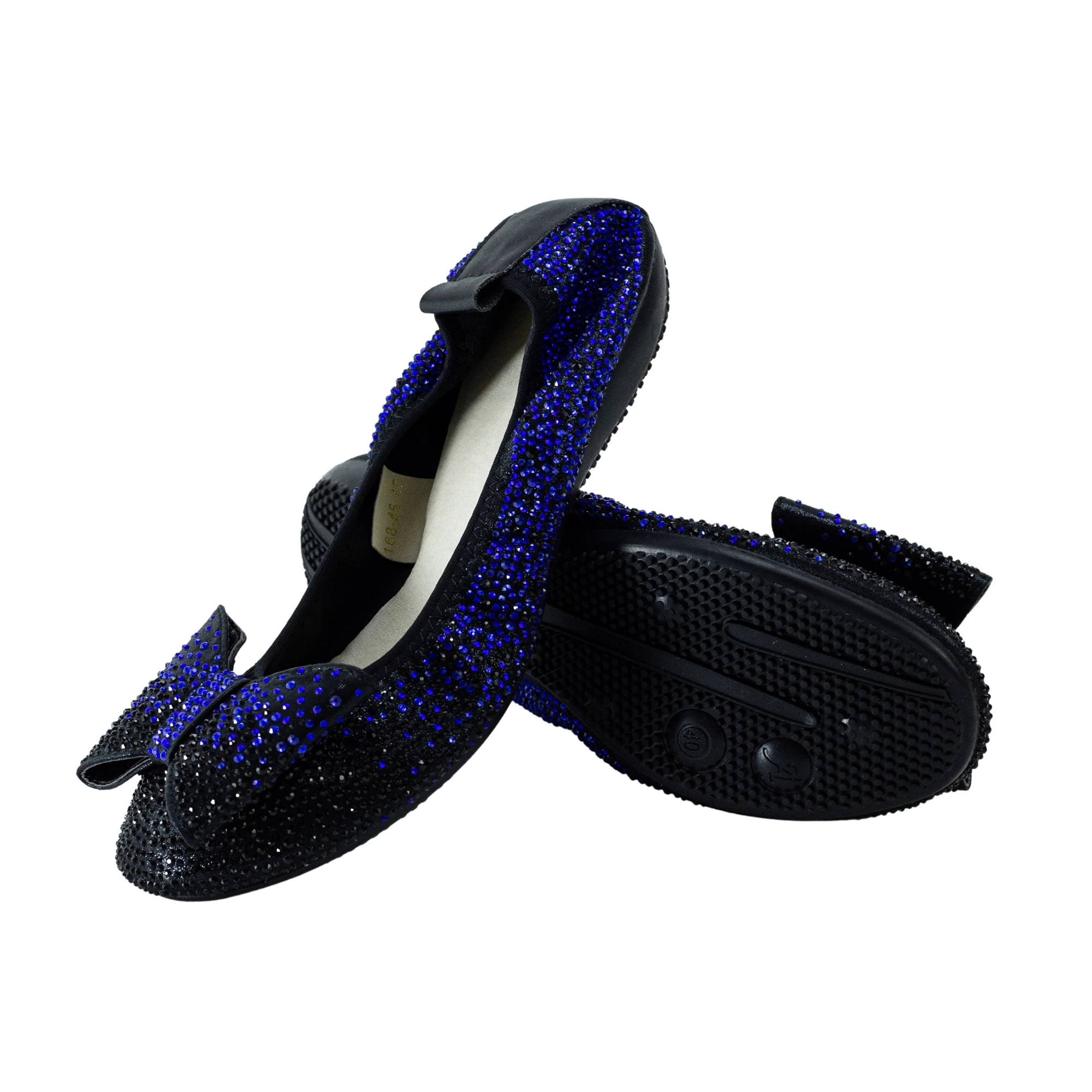 Bling Bling Designer Comfy Flats for Women Banana Shoes Nigerian Party Bowknot Rhinestone Walking Flats Plus Size Ballet Shoes