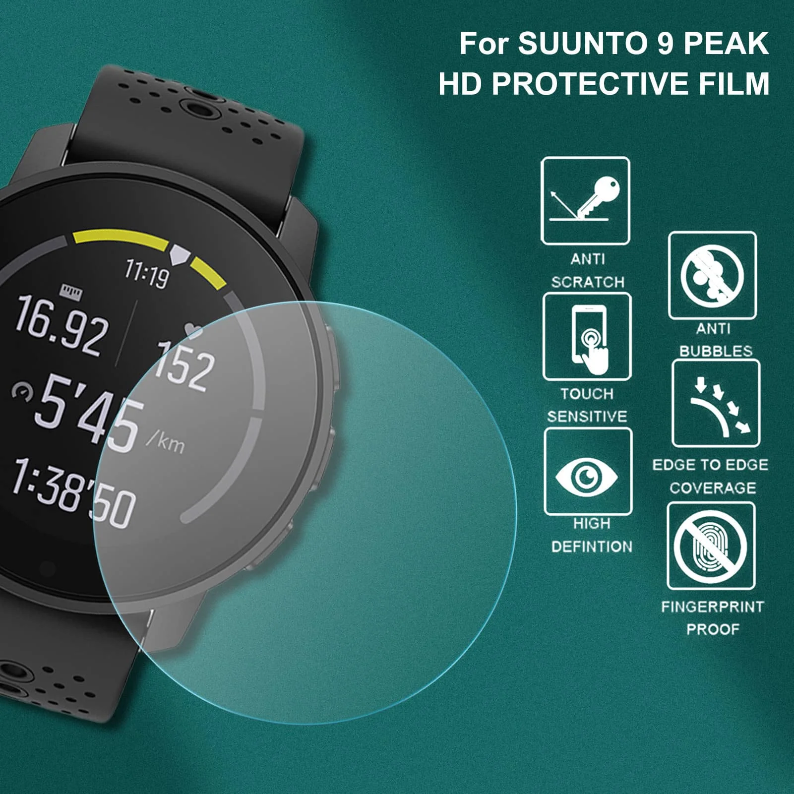 

Закаленное стекло премиум класса 9H для смарт-часов Suunto 9, защитная пленка для экрана, аксессуары для смарт-часов Suunto 9 Pro, 3 шт.