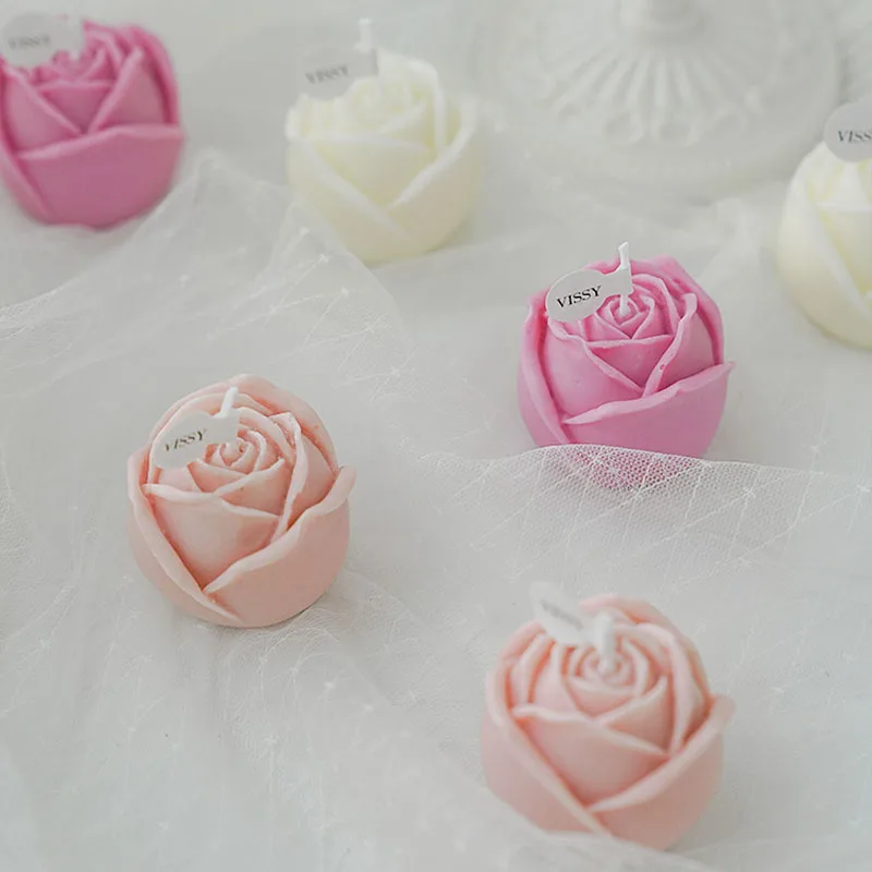 

Creative Handmade Rose Candle Photo Props Aromatherapy Candle Ornaments Soy Wax Aromatherapy Small Candles Scented Relaxing