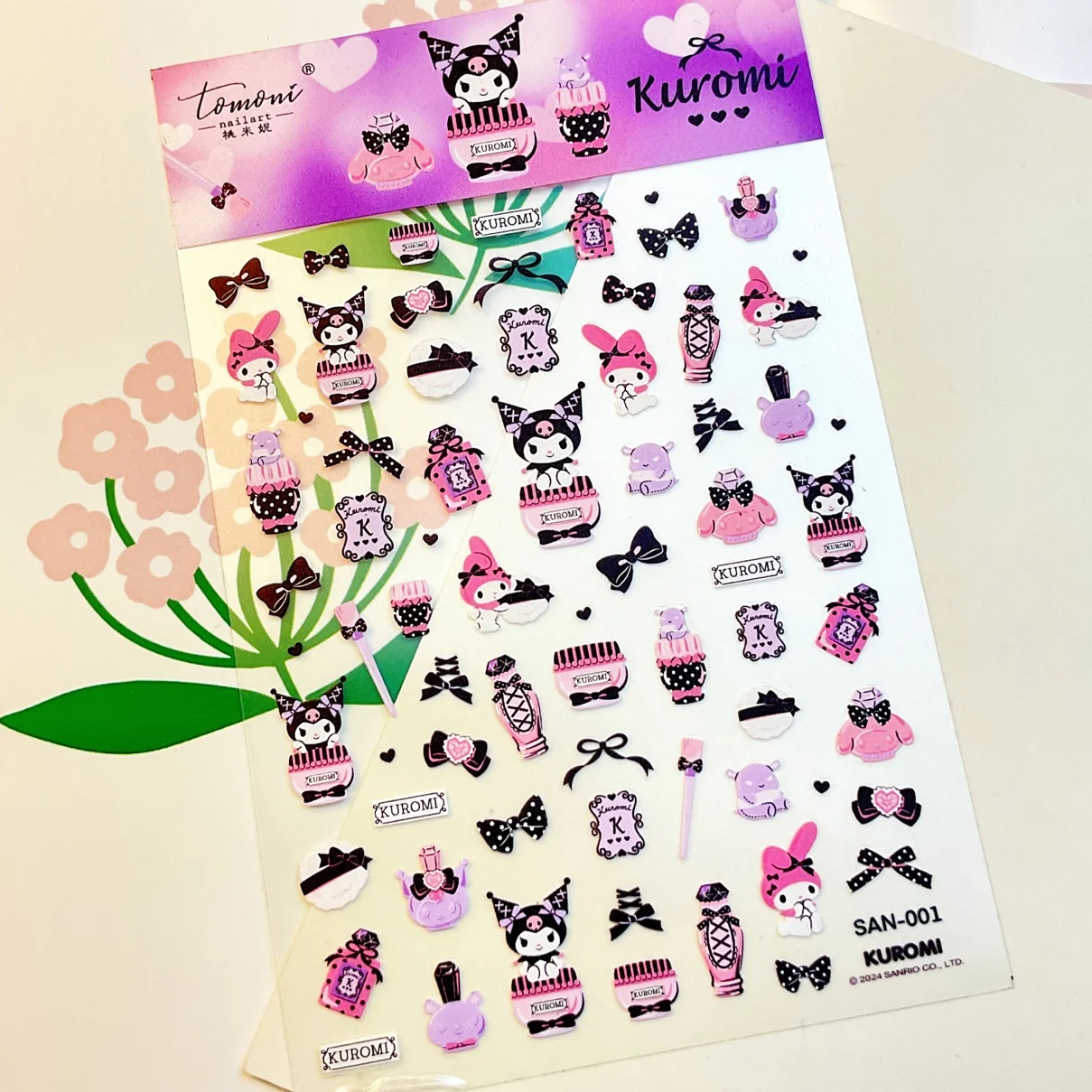 1 лист тонкая жесткая наклейка для ногтей Sanrio tomoni серии 001