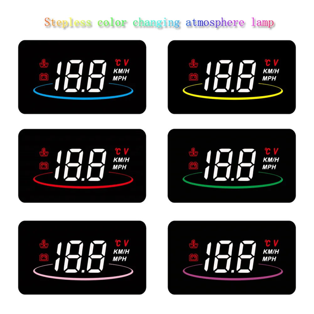 

L2 Car HUD Speed Water Temperature Windshield Speedometer Atmosphere Light Car Electronics Accessories Head-up Display