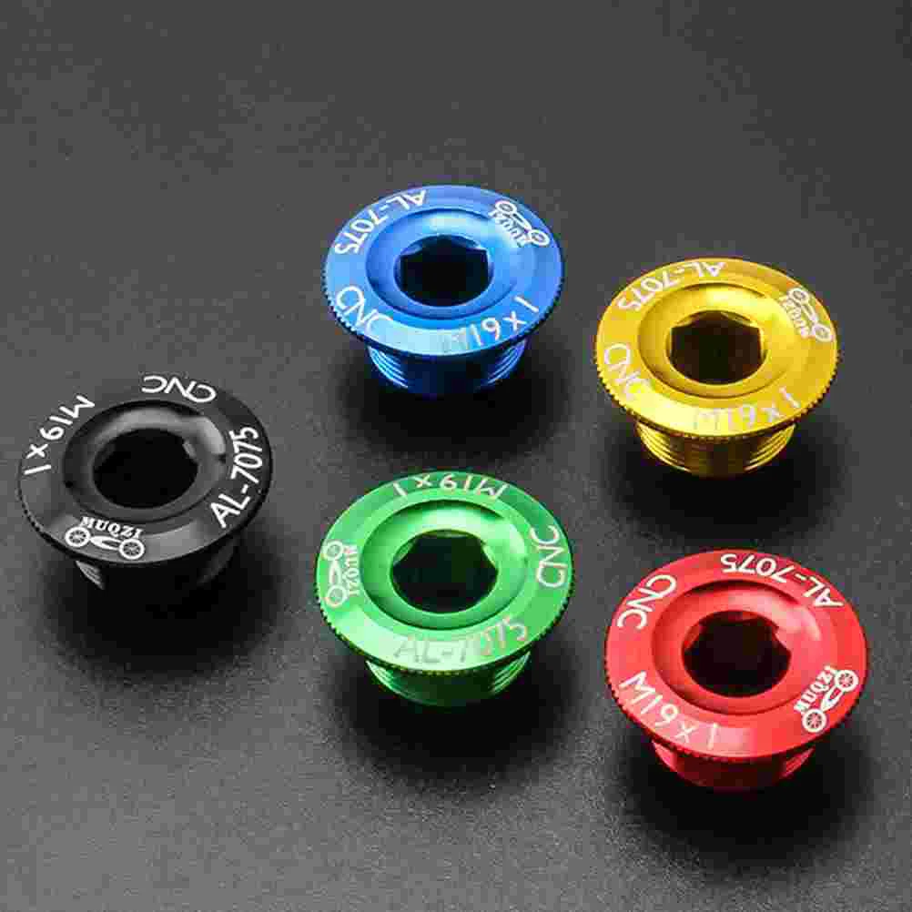 

2 Pcs Crank Cover Screw Cycling Nut Wheel Nuts Sprocket Crankset Fixing Aluminum Alloy Bike Supplies