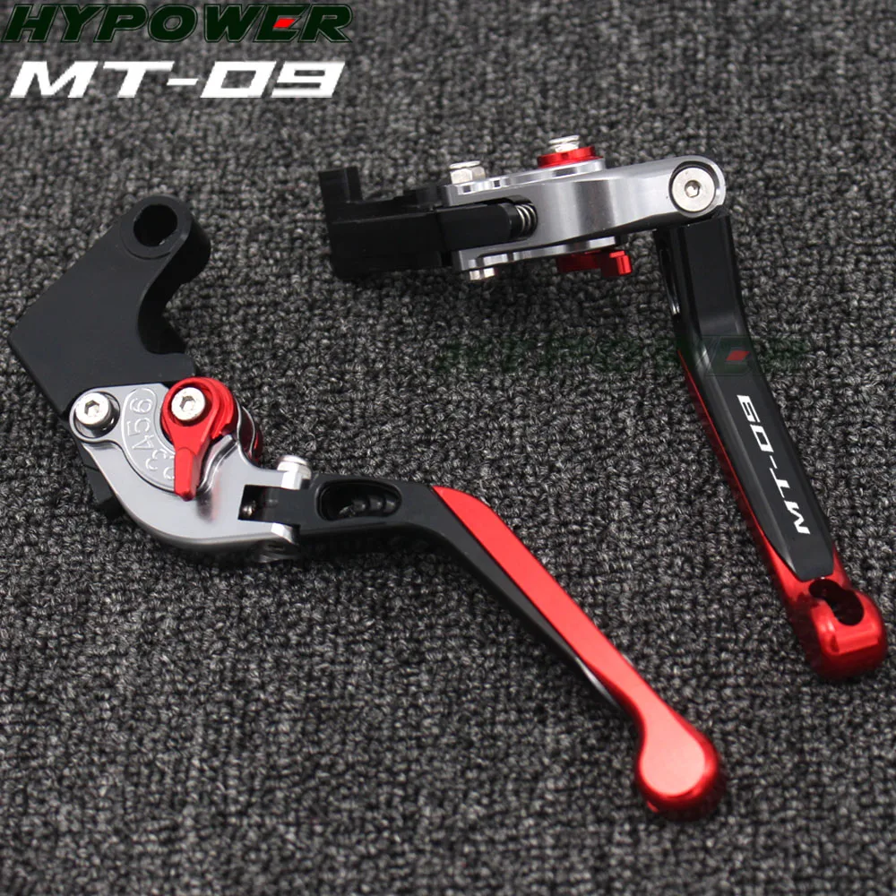 

Laser Logo(MT-09) Red+Titanium CNC Adjustable Folding Motorcycle Brake Clutch Levers For Yamaha FJ-09/MT-09 Tracer 2015-2020