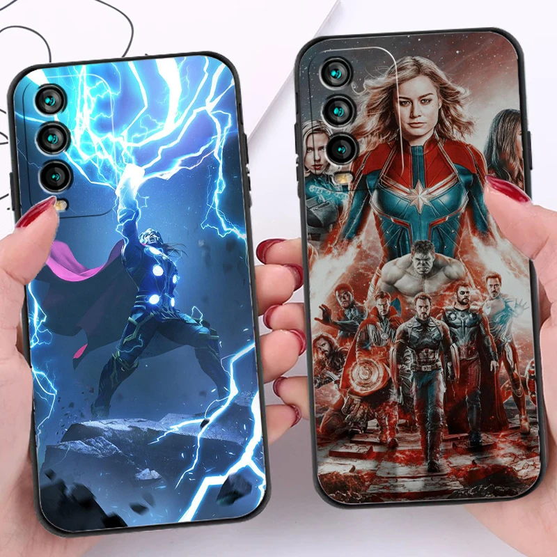 

Marvel Phone Cases For Xiaomi Redmi 9T 9 9T 9A 9AT 9C Redmi Note 9 9 Pro 9S 9 Pro 5G Soft TPU Back Cover Carcasa Funda