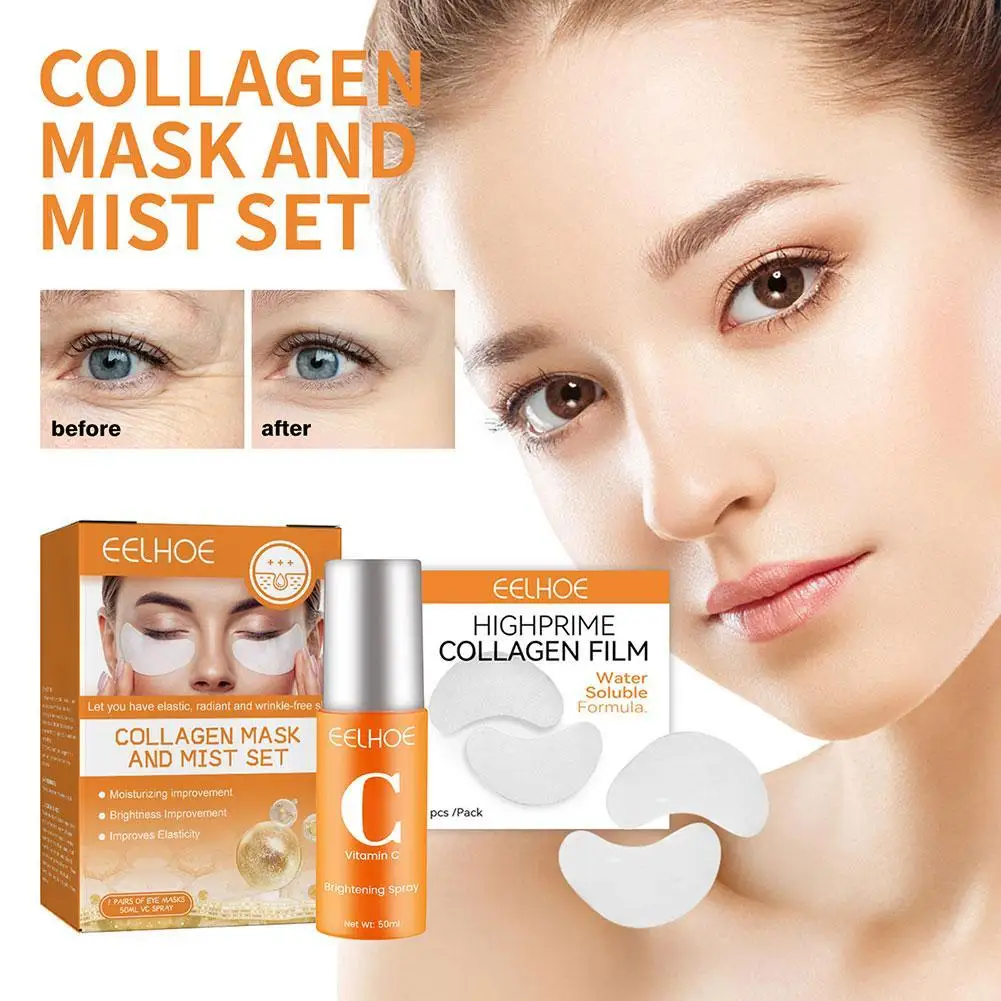 

5pair Collagen Soluble Film Eye Zone Mask Vitamin Patches Hyaluronic Acid Moisturizing Firming Face Dark Circles Korean Cosmetic