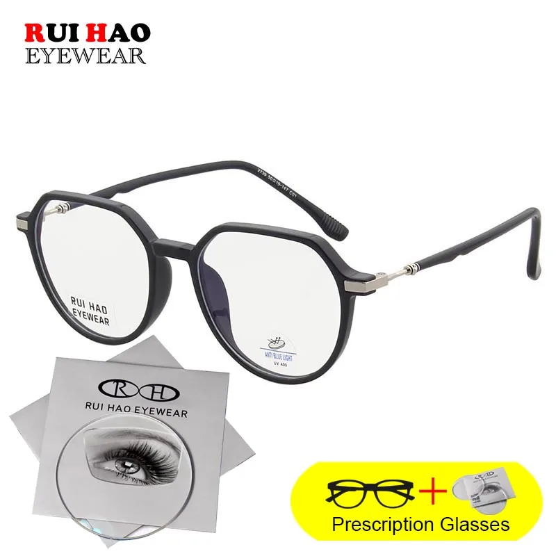 Оптические очки по рецепту на заказ многоугольные TR90 ретро с полимерными линзами