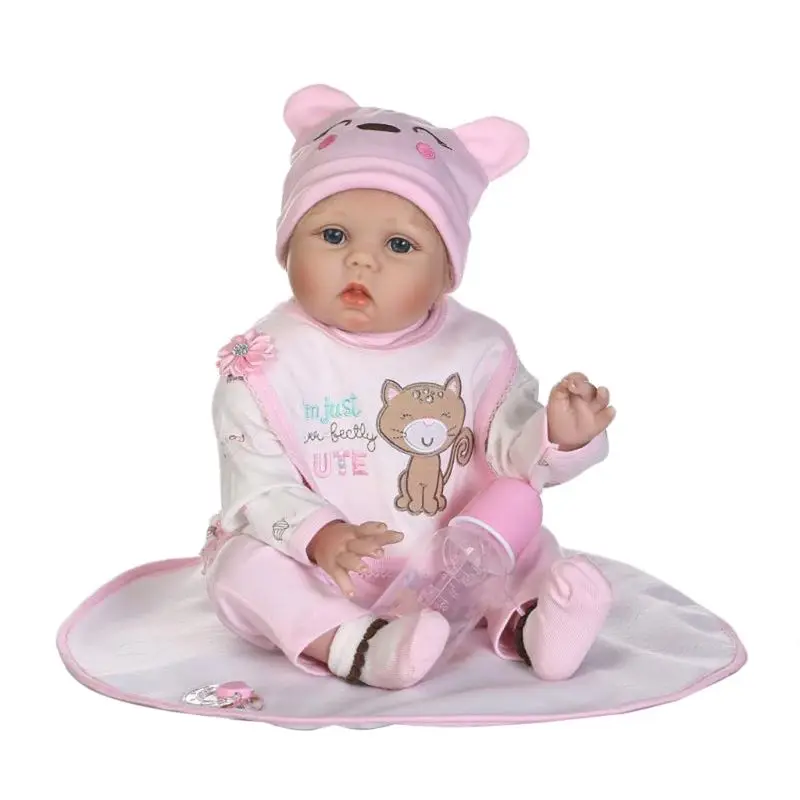 

22inch Silicon for Doll Blanket Apron Cartoon Clothes Pink Pants Hat Ha