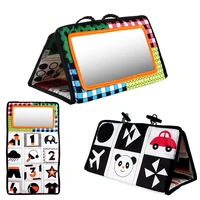 baby mirror book black white contrast baby development baby toys montessori activity baby games toys 0 12 months